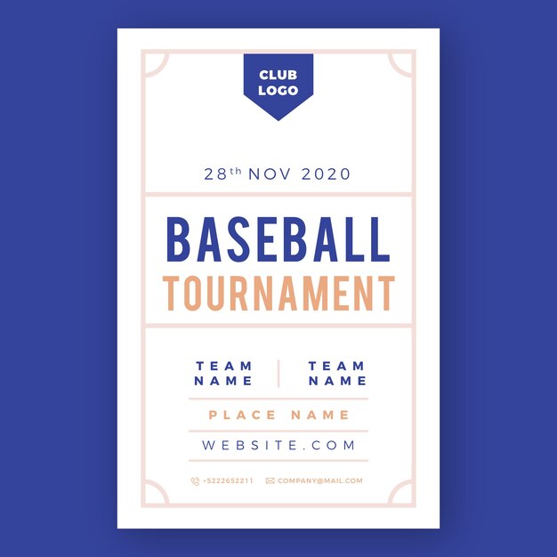 Baseball tournament sport flyer template
