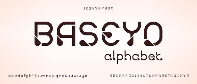 Baseyo, абстрактный современный алфавитный шрифт с шаблоном городского стиля