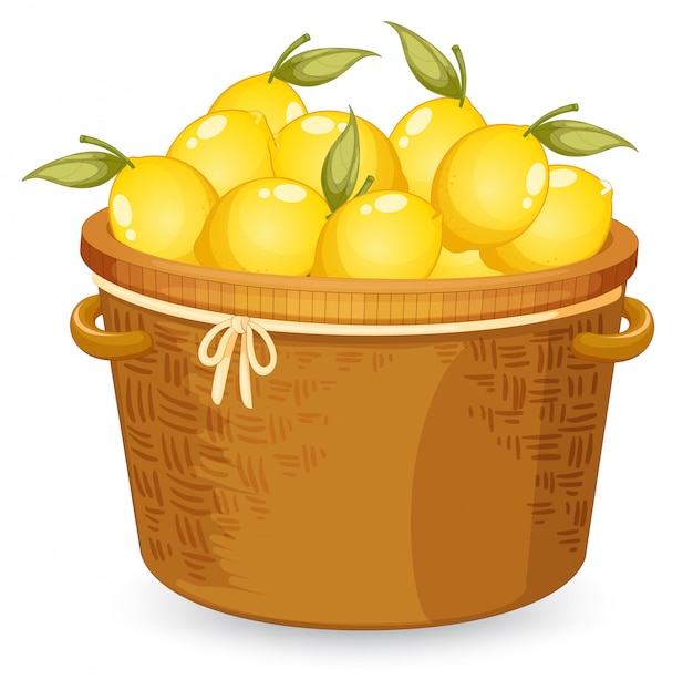 Vettore gratuito un cesto di limone