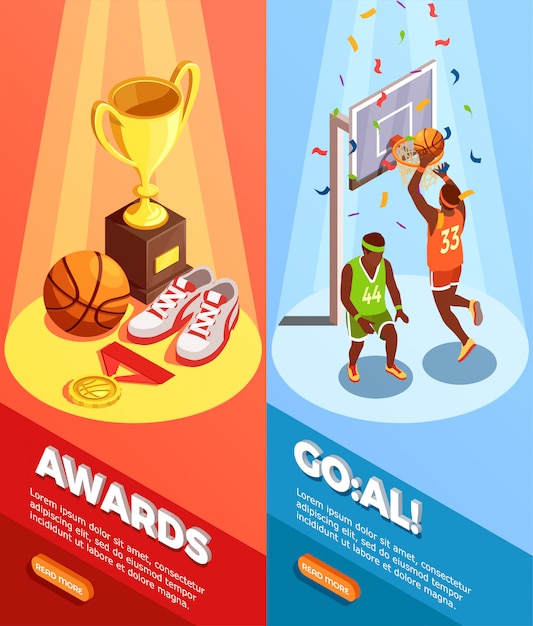 Free vector basketball awards vertical banners