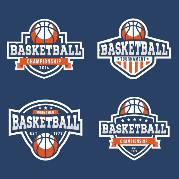 Free vector basketball badges collection