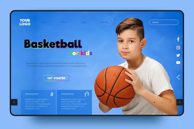 Basketball boy landing page