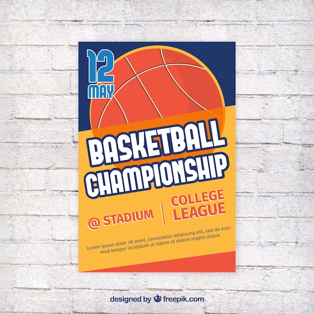 Basketball brochure in retro design