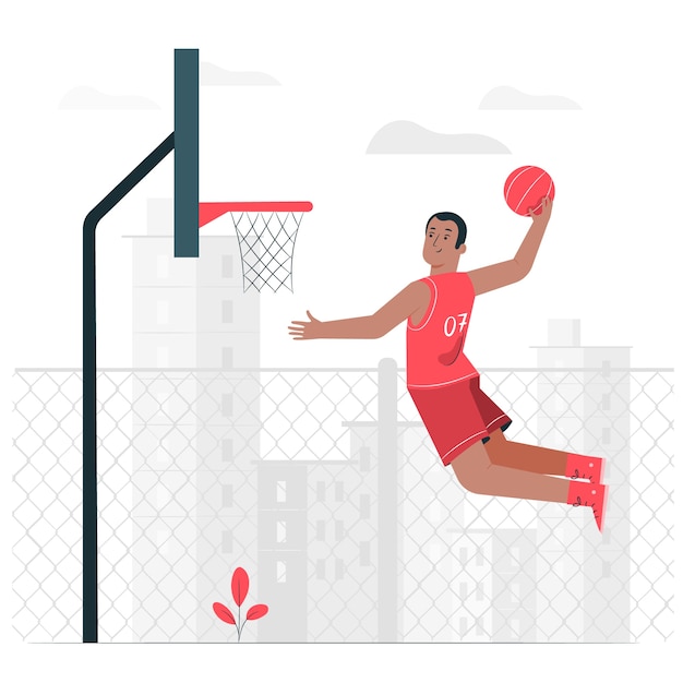 Бесплатное векторное изображение Баскетбольная концепция иллюстрации