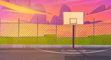 Free vector basketball court, outdoor sports arena field.