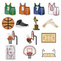 Free vector basketball elements collection