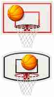 Free vector basketball equipments with ball and net