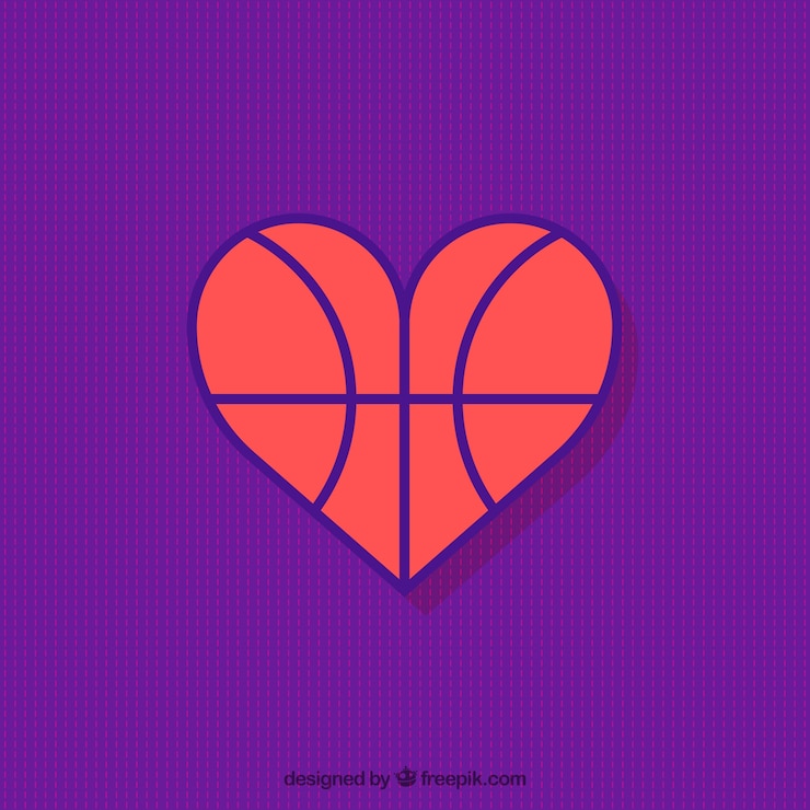 Free Vector basketball heart background 