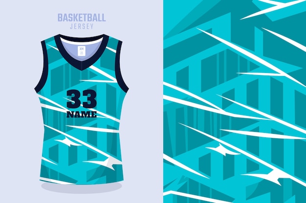 Vettore gratuito disegno del modello della maglia da basket