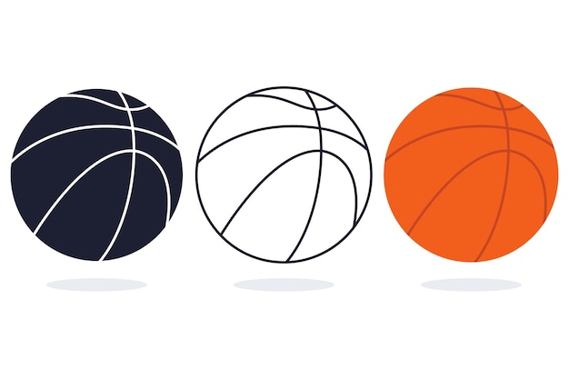 Free vector basketball outline flat glyph