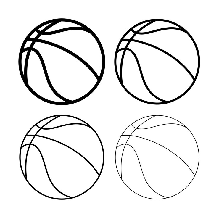 मुफ़्त वेक्टर basketball outline style thick to thin