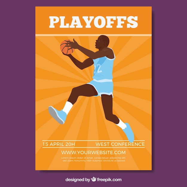 Free vector basketball player brochure