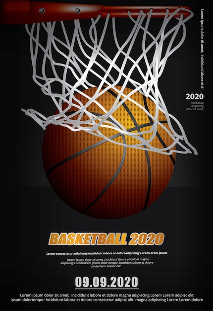 バスケットボールのポスター広告イラスト