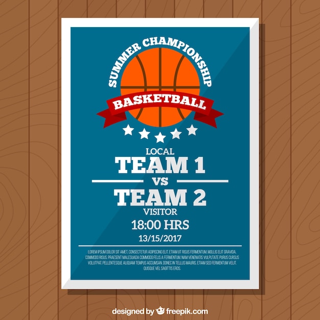 Free vector basketball retro brochure