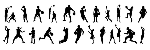 Basketball silhouettes  pack of sport silhouettes