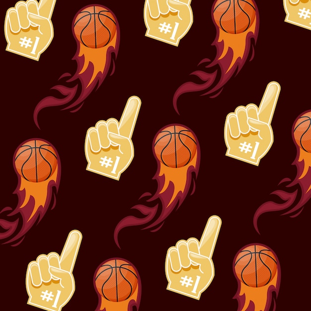 Free vector basketball sport game  pattern