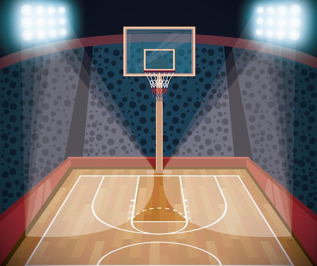 バスケットボールスポーツゲームの風景漫画