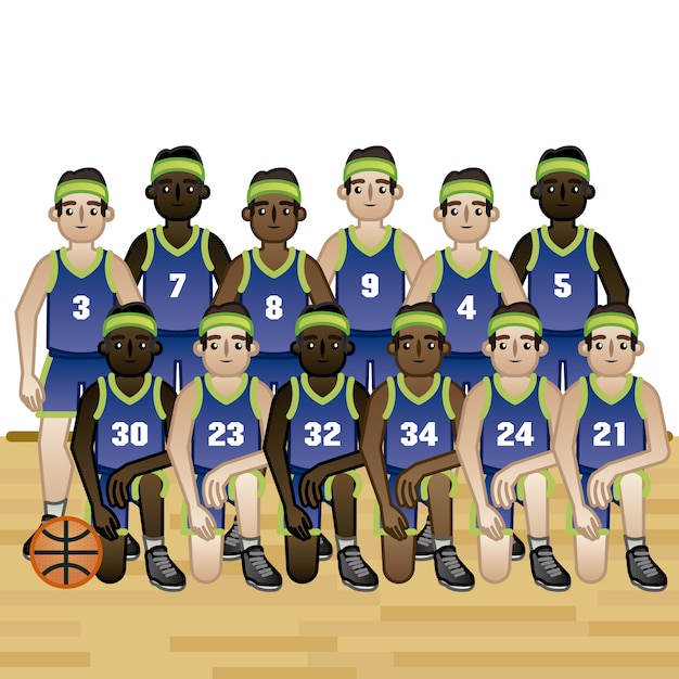 Бесплатное векторное изображение Баскетбольная команда