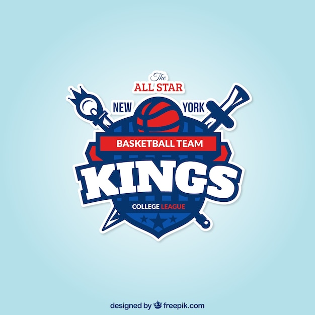 Free vector basketball team badge