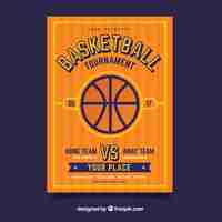 Free vector basketball tournament brochure