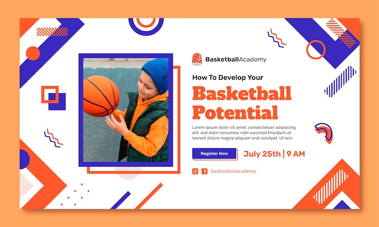 मुफ़्त वेक्टर basketball webinar template