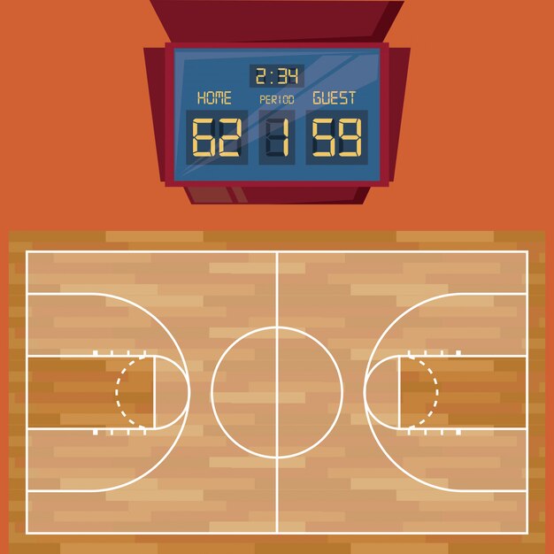 Basketball wooden court sport game