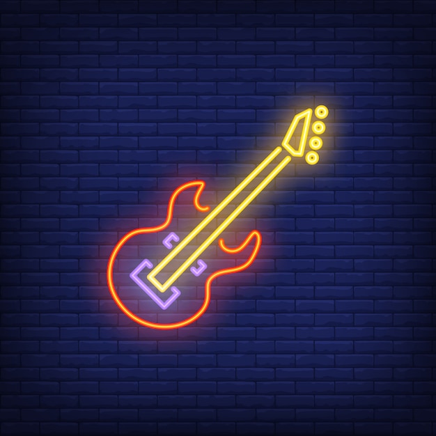 Bass guitar neon sign