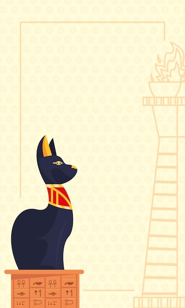 Free vector bastet and column frame