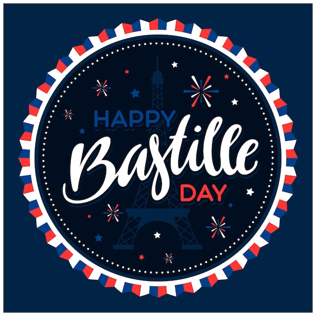 Free vector bastille day flat design