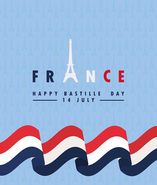 Free vector bastille day illustration