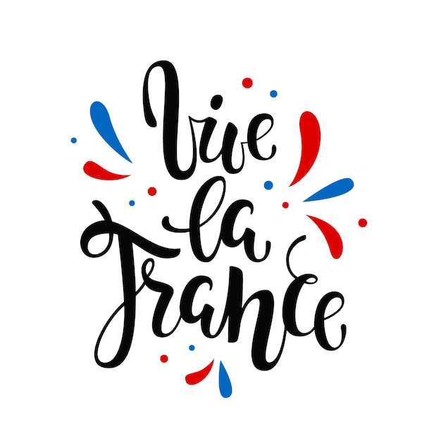 Free vector bastille day lettering with leaves