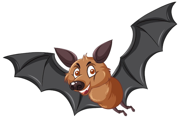 Free vector a bat cartoon character on white background