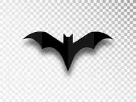 Free vector bat silhouette isolated on transparent background. halloween traditional design element.