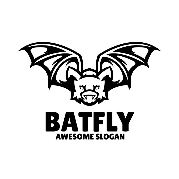 Bat simple mascot logo design