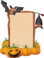 Bat with wooden sign banner