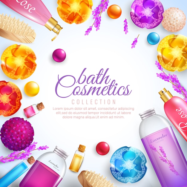 Free vector bath cosmetics concept