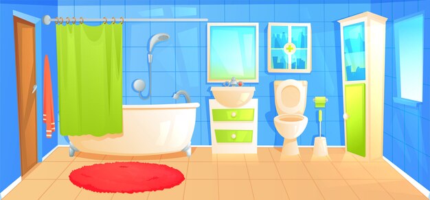bathroom design interior room with ceramic furniture background template.