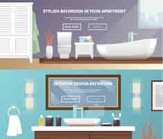 Free vector bathroom furniture banner