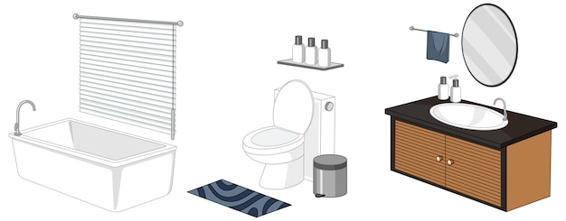 Free vector bathroom furniture isolated