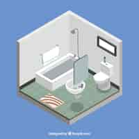 無料ベクター bathroom in isometric design