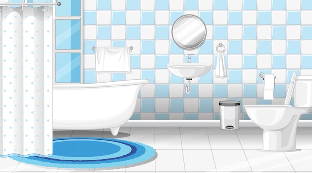 가구와 욕조가 있는 욕실 인테리어 디자인