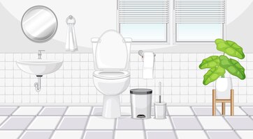 Free vector bathroom interior design with furniture