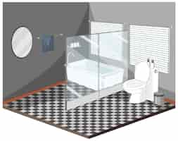 Free vector bathroom interior with furniture