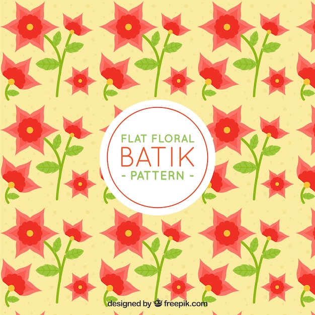 Batik pattern with pretty flowers