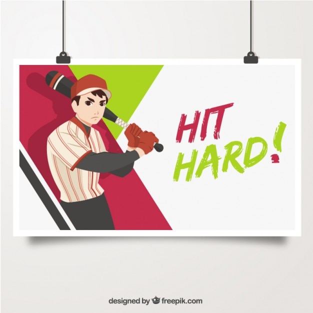 Batter illustration poster