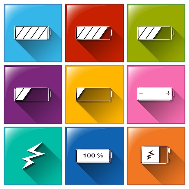 Free vector battery buttons