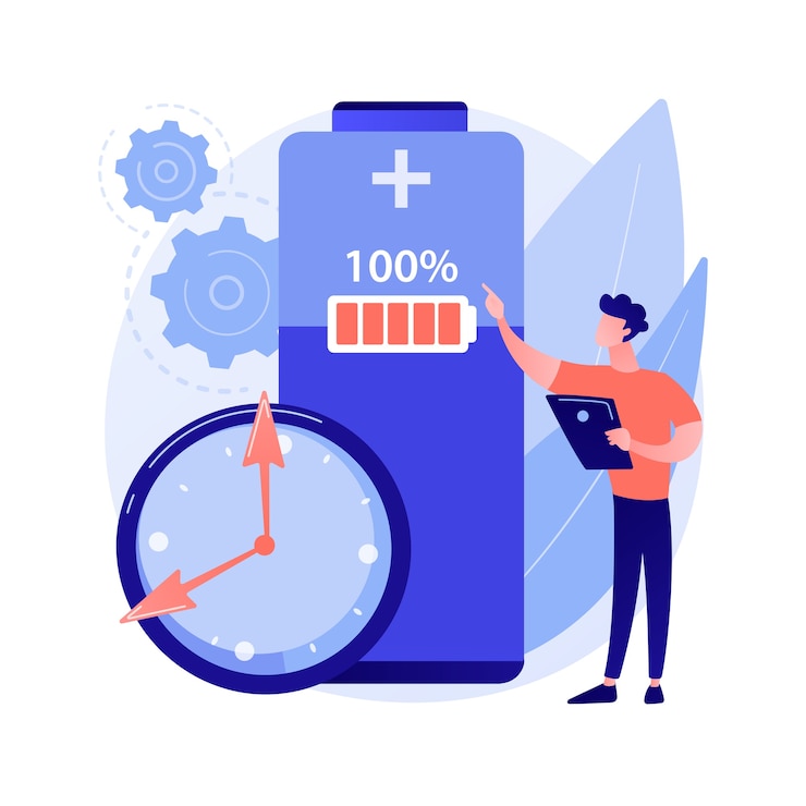 Free Vector battery runtime abstract concept illustration