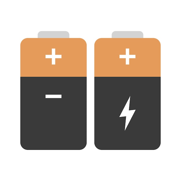 Free Vector battery two set flat style