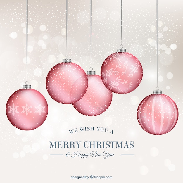 Free vector baubles bokeh background