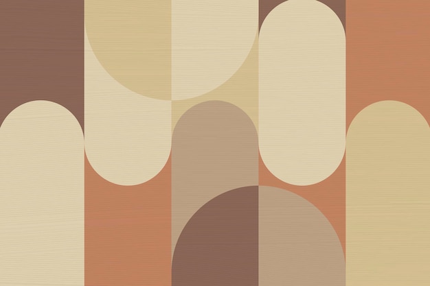 Free vector bauhaus background, brown earth tone vector wallpaper